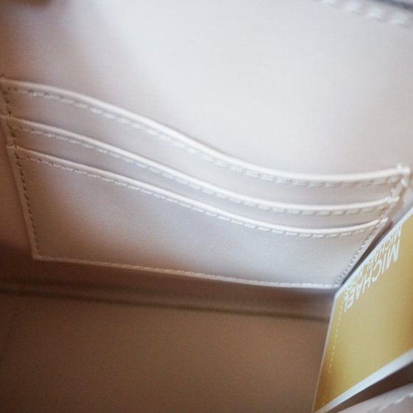 Michael Kors Mercer Medium Satchel Messenger Bag MK Vanilla Pink - Picture 12 of 14